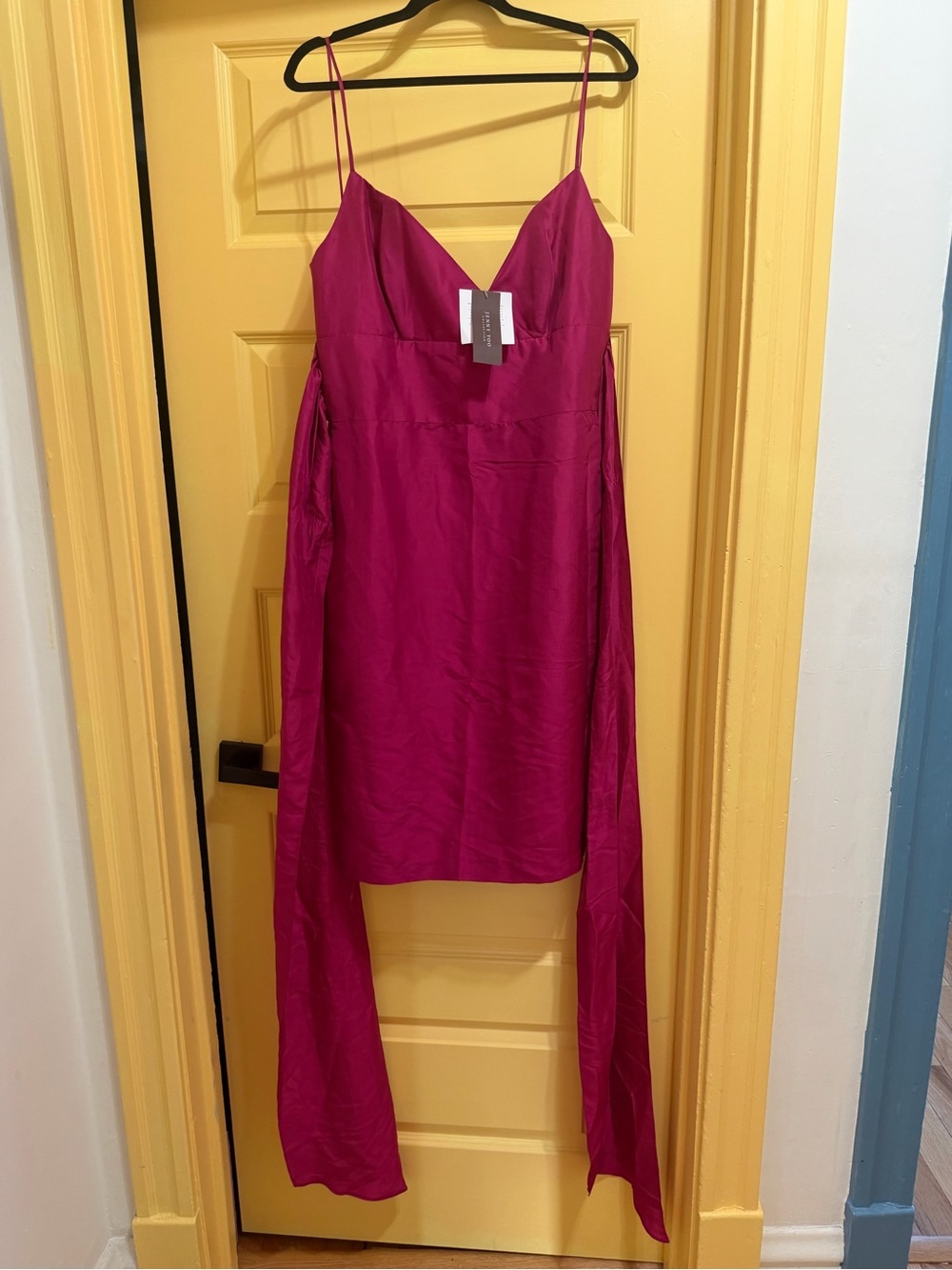 Jenny Yoo Hot Pink Silk Dress